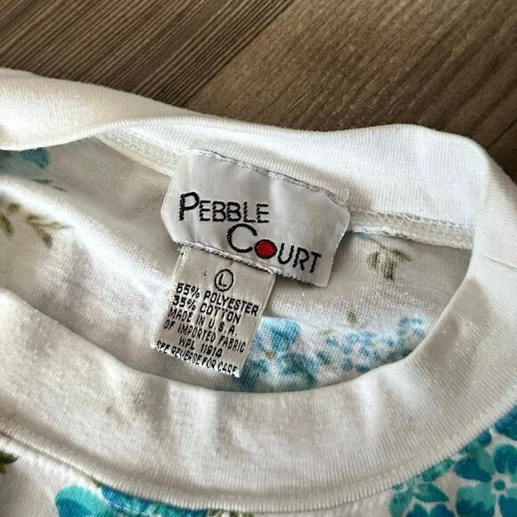 pebble court blue white floral shirt - Picture 4 of 4